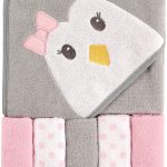 Luvable Friends Unisex Baby Hooded Towel with Five Washcloths, Duck, One Size
